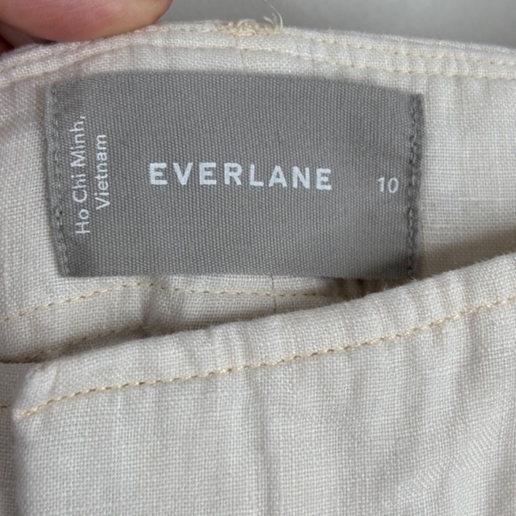 Everlane The Linen Way High Drape Pant in Natural Chambray 10 Wide Leg Beach - Picture 10 of 16